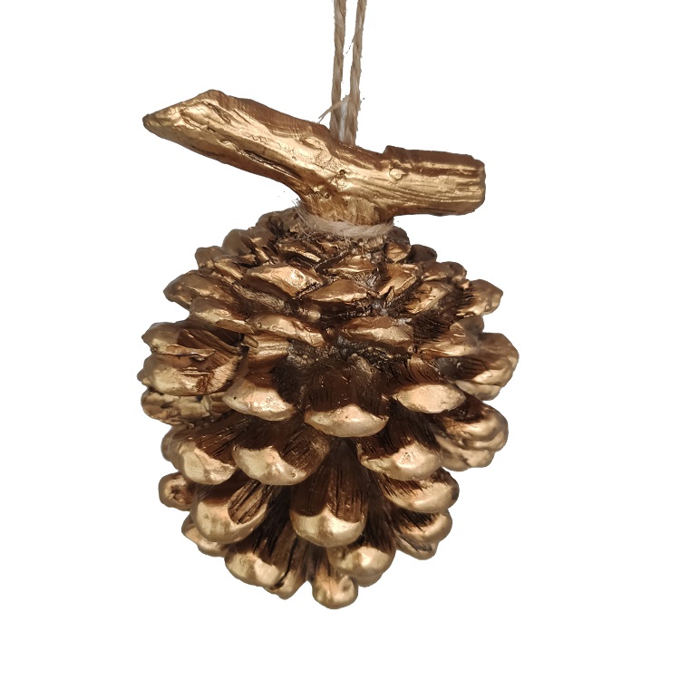 Resin gold pine cone hanging decoration Item21F75501