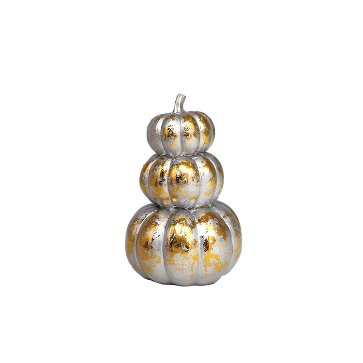 Resin Gold/Silver Three Stacked Pumpkins Table Decoration Item21FX600268