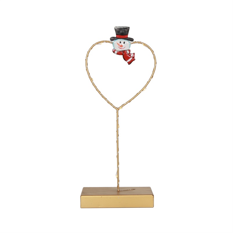 Metal heart snwoman table decoration Item JD27-BY24060