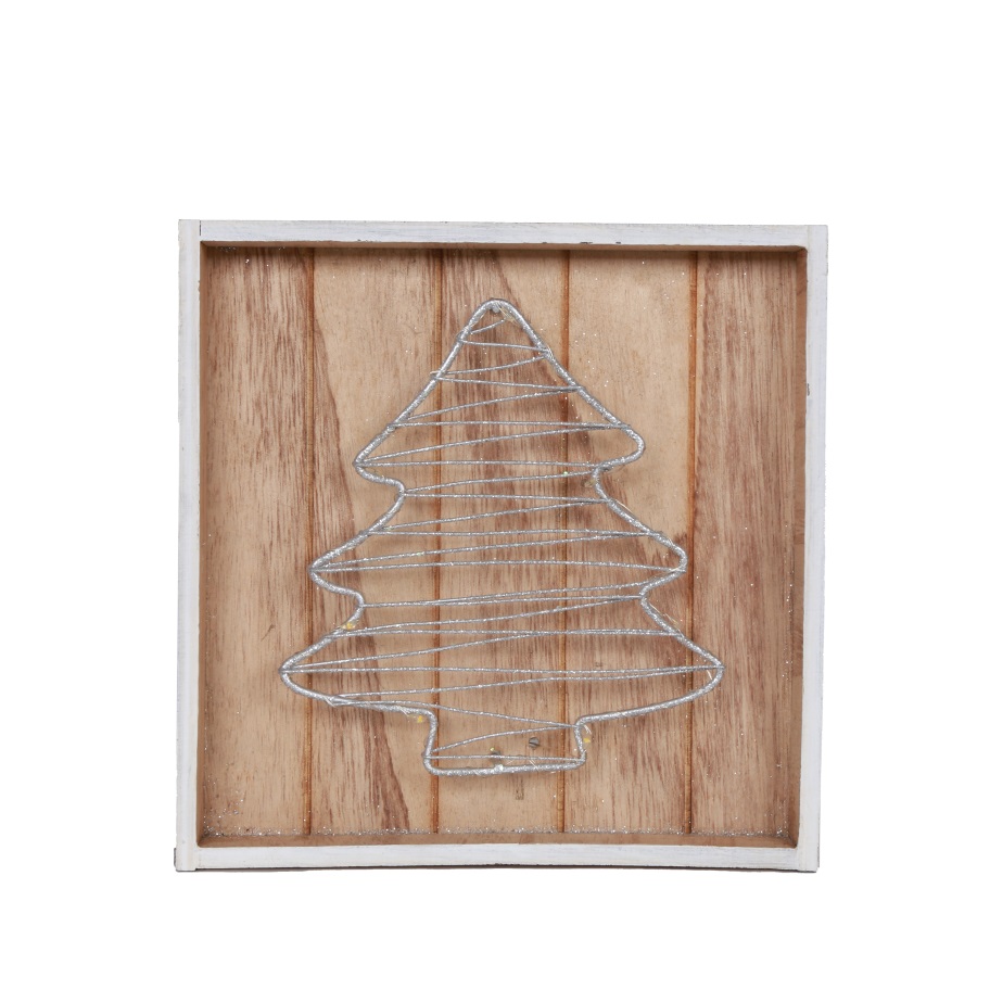Wooden box with winding tree LED light Item JD27-BY24070