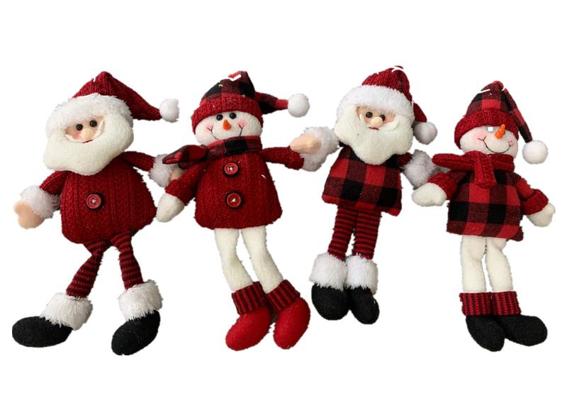 Christmas Plush Doll Toy Hanging Santa and Snowman Item JX19-23006