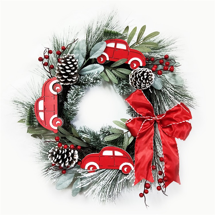 Christmas Rattan Wreath Hanging Decoration Item LC21-5074