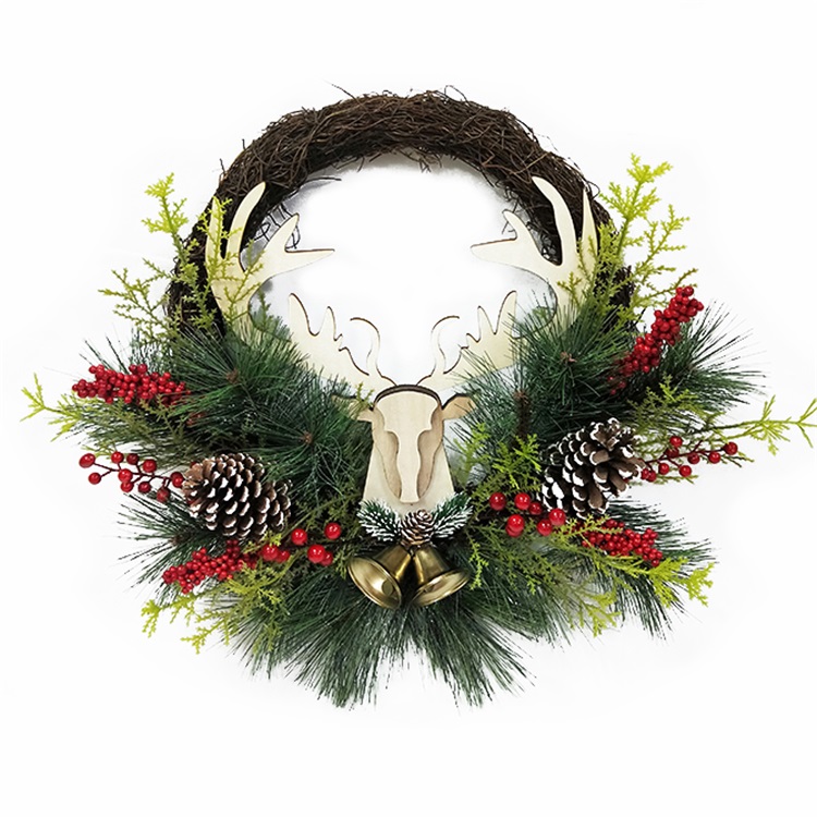 Christmas Rattan Wreath Hanging Decoration Item LC21-5087