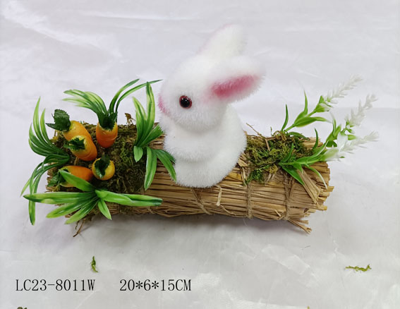 Easter rabbit sit on straw ItemLC23-8011W
