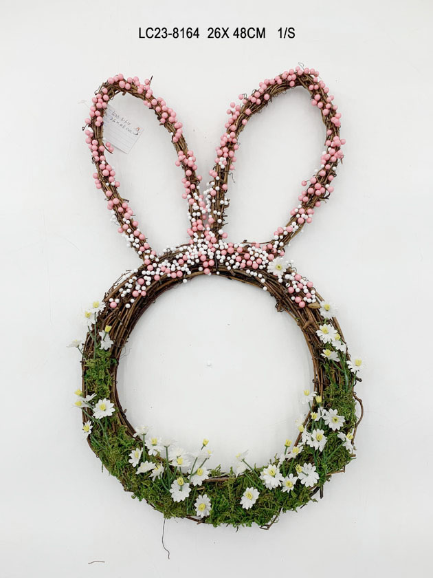 Easter Rabbit shape rattan wreath ItemLC23-8164