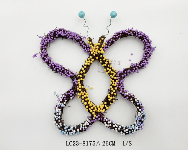 Easter Butterfly shape rattan wreath ItemLC23-8175A