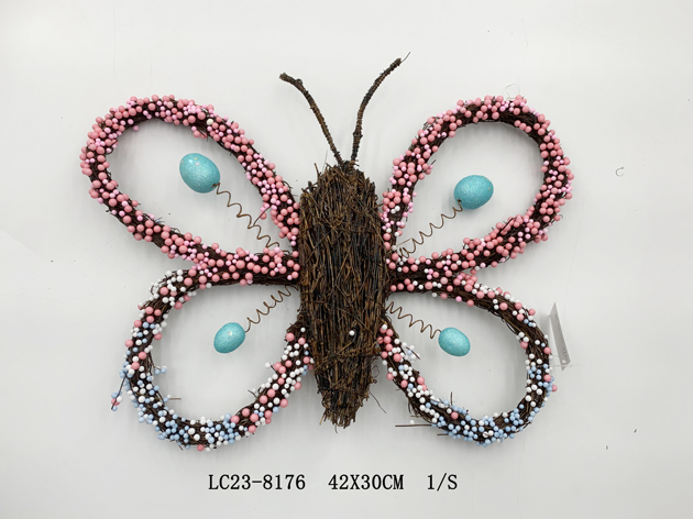 Easter Butterfly shape rattan wreath ItemLC23-8176